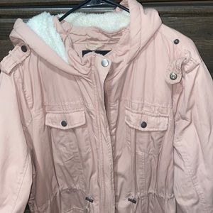 Pink jacket with fur inside